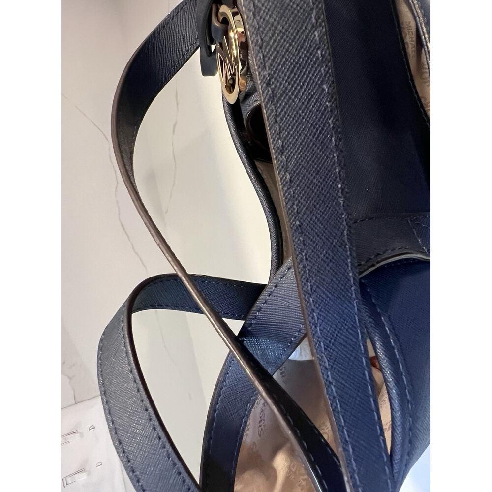 Michael Kors Navy Blue Saffiano Leather Large Jet Set Travel Tote bag - Picture 6 of 15